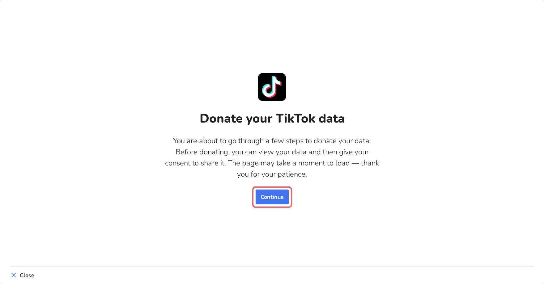Participant view: Donate introduction