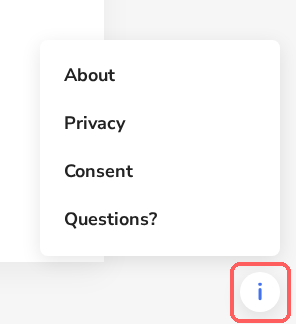 Participant view: information menu